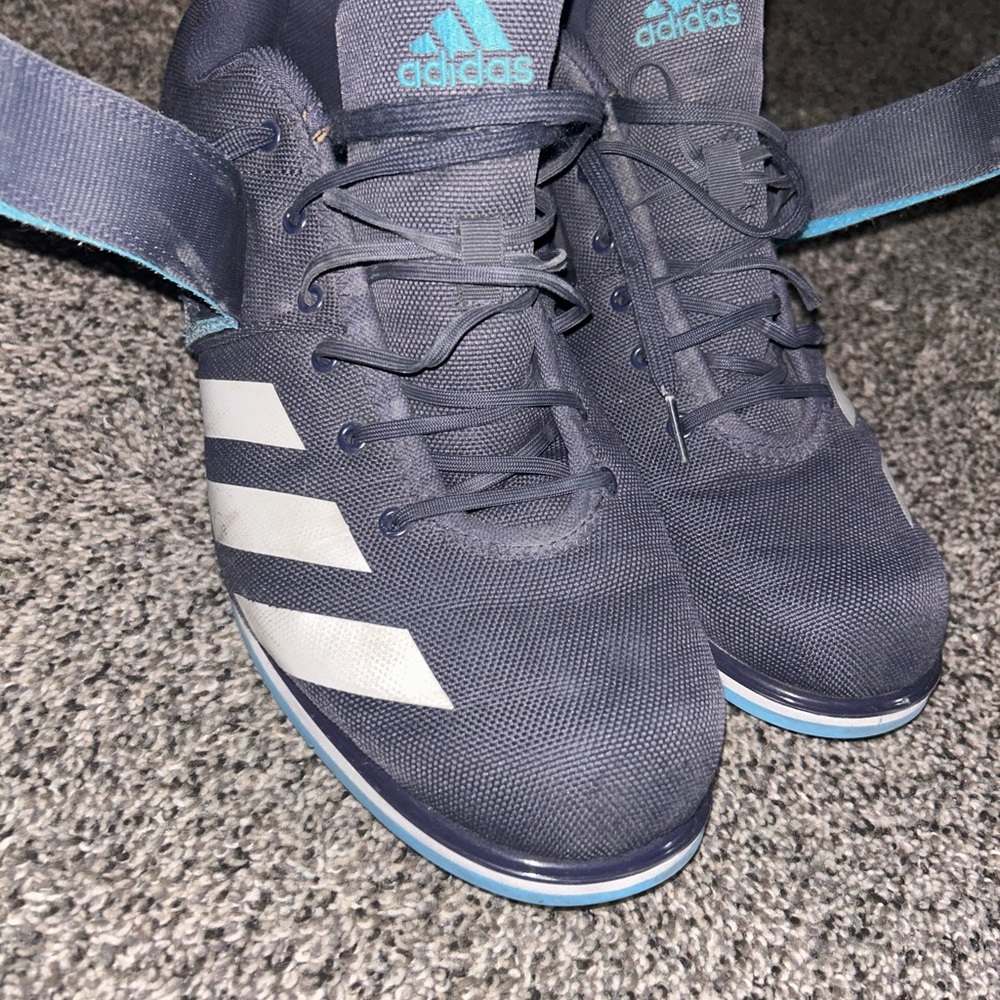 Adidas Dark Blue Trainers with Light Stripes